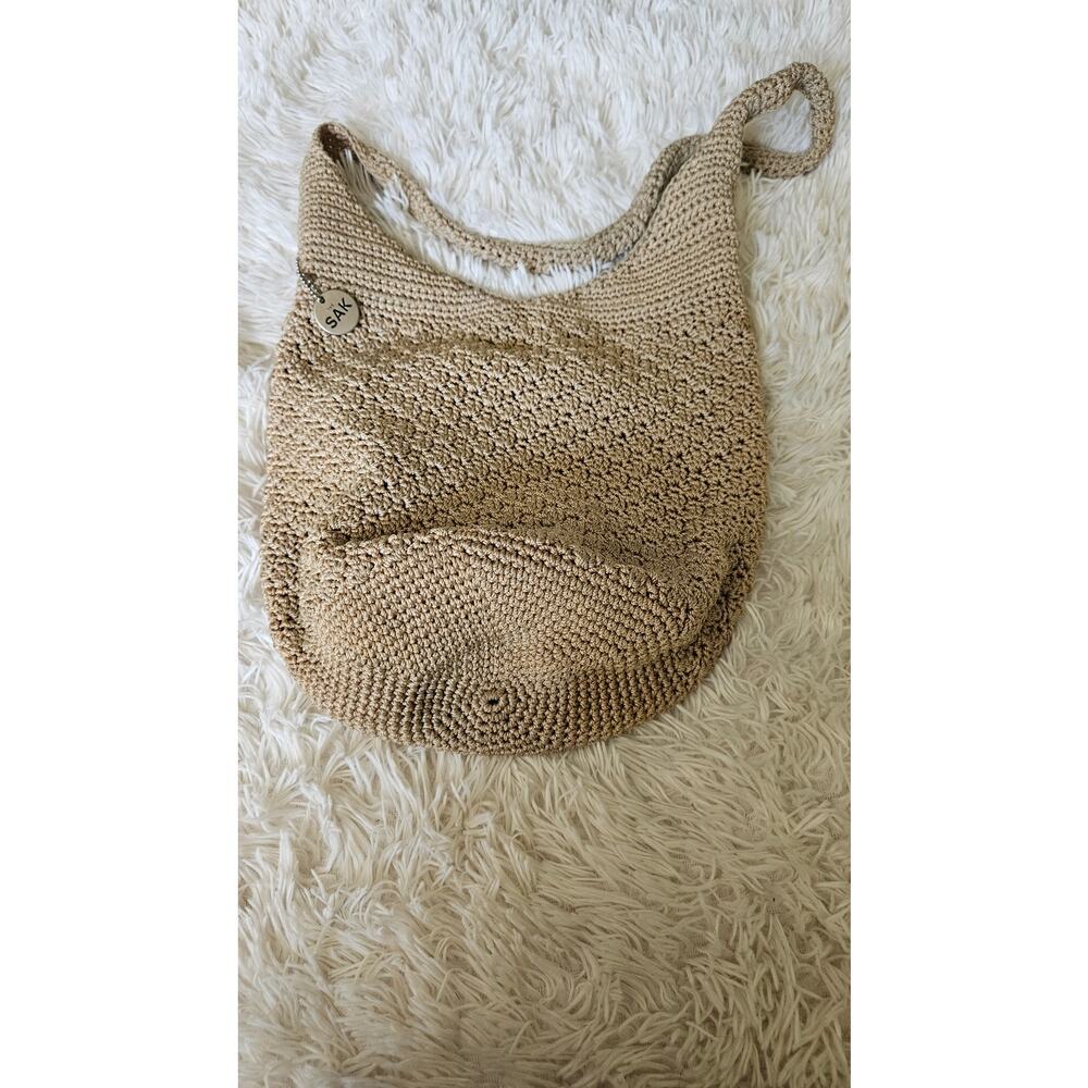 The Sak Tan Crochet Hobo Crossbody Bag